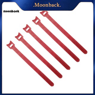 &lt;moonback&gt; ตะขอห่วง จัดระเบียบสายเคเบิล ใช้ซ้ําได้ 20 ซม. 5 ชิ้น