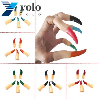 Yolo 5 ชิ้น / เซต ฮาโลวีน ปลอกนิ้ว สีสัน น่ากลัว ซอมบี้ แม่มดปลอม นิ้วปลอม ผี นิ้วปลอม นิ้วปลอม อุปทาน สีดํา / แดง คอสเพลย์ ปาร์ตี้