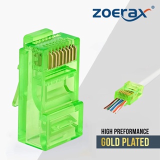 Zoerax RJ45 Cat6 สายเคเบิลเชื่อมต่อเครือข่าย EZ เป็นปลั๊กโมดูลาร์ UTP ห้าสี