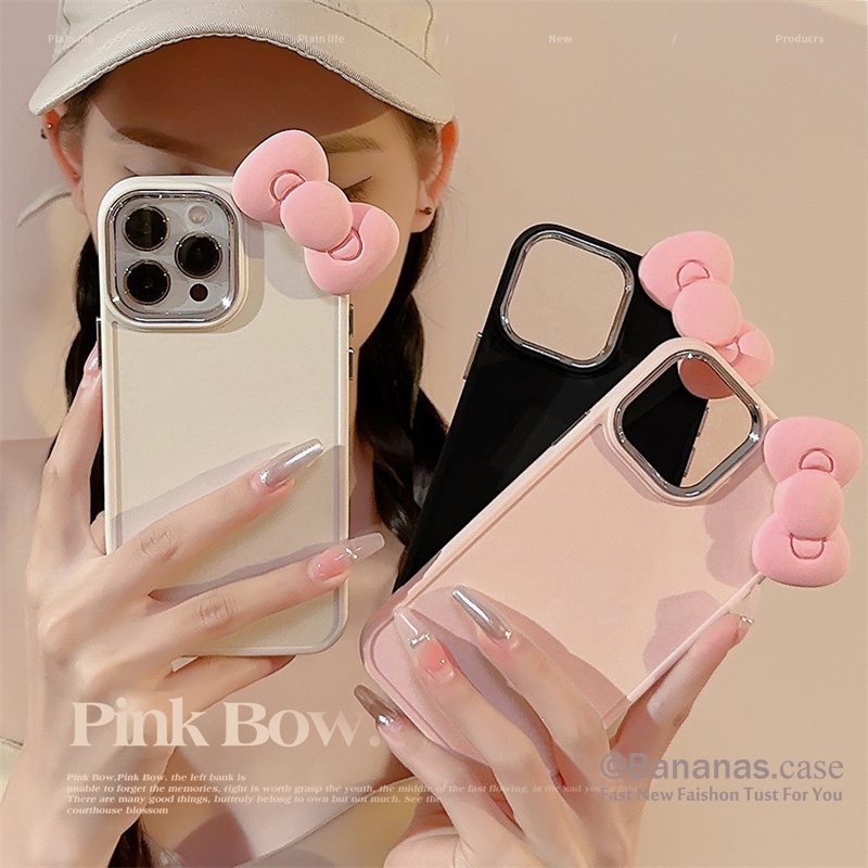 เคสโทรศัพท์มือถือ โลหะ ประดับโบว์ สีแคนดี้ สําหรับ iPhone 14 Plus 14 13 12 11 Pro Max X XS Max XR 7 8 Plus SE2020