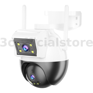 กล้องวงจรปิดไร้สาย 1080P Dual-lens WiFi iP 360° รีโมตคอนโทรล IP66 ตรวจจับมนุษย์ ระบบพาโนรามา กันน้ํา