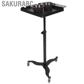 Sakurabc Salon Tray Cart 360 Degree Rotatble Adjustable Height Removable Tool Multi Functional for Hair Extension