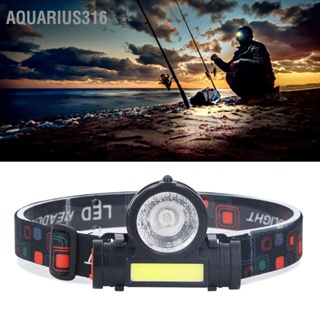  Aquarius316 ไฟหน้า LED แหล่งกำเนิดแสงคู่ COB ไฟหน้าแบบชาร์จไฟ Super Bright สำหรับตกปลากลางคืนตั้งแคมป์กลางแจ้ง