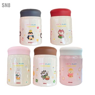 SN8 320ml สแตนเลสหุ้มฉนวนสูญญากาศอาหาร Jar ภาชนะถ้วยพร้อมฝาปิดสำหรับขวดพกพากลางแจ้งการ์ตูน