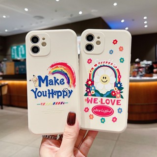 เคสซิลิโคนนิ่ม ลายหน้ายิ้ม สีรุ้ง สําหรับ Xiaomi Redmi A2 A1 4G 12C 10C 10 10A 9T 9C Note 12 5G 11 11s 10 10s Pro A2 Plus A1 Plus