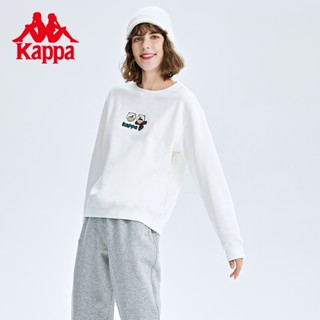 Kappa เสื้อกันหนาว คอกลม แขนยาว แบบสวมหัว สไตล์สปอร์ต สําหรับผู้หญิง