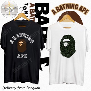 COD เสื้อยืดลําลอง พิมพ์ลาย เสื้อBape สําหรับผู้ชาย และผู้หญิง ไซซ์ S - 5xl