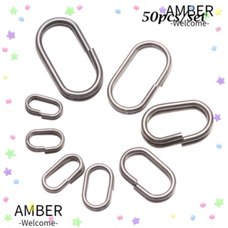 Amber แหวนสเตนเลส ทรงวงรี แบบพกพา ทนทาน คุณภาพสูง สําหรับตกปลา