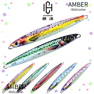 Amber เหยื่อตกปลาโลหะ 80 กรัม 60 กรัม ตะกั่วหล่อ พิมพ์ลาย Minnow