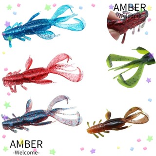 Amber เหยื่อตกปลาประดิษฐ์ รูปกุ้ง แบบนิ่ม 3 ชิ้น