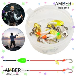 Amber ตะขอตกปลาประดิษฐ์ 6 ชิ้น