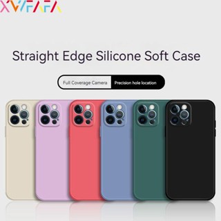 เคสโทรศัพท์ซิลิโคน TPU แบบนิ่ม ขอบตรง สําหรับ IPhone 12 11 Pro Max 13 Mini