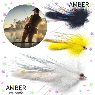 Amber เหยื่อตกปลาประดิษฐ์ หลากสี 2/0# DIY 2 ชิ้น