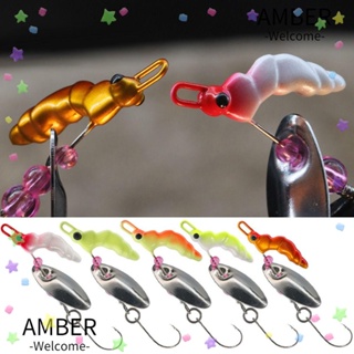 Amber เหยื่อตกปลา รูปกุ้ง ประดับเลื่อม ทนทาน 2 ชิ้น