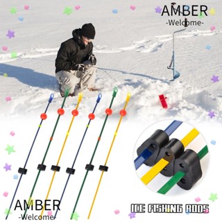 Amber คันเบ็ดตกปลาน้ําแข็ง แบบพกพา 190 มม. 20 ชิ้น