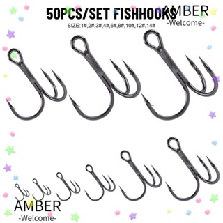 Amber จิ๊กตะขอแหลมนิกเกิล สีดํา 50 ชิ้น/ชุด