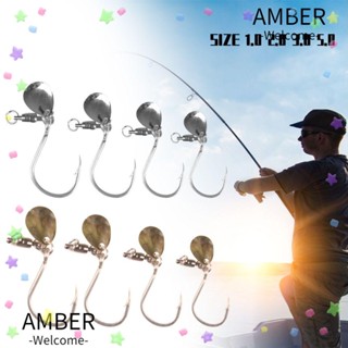 Amber แหวนตะขอตกปลา ประดับเลื่อมน้ําทะเล