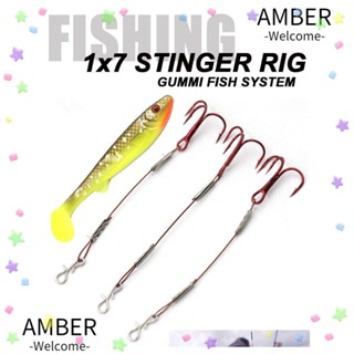 Amber ชุดตะขอเหยื่อตกปลา เหล็กคาร์บอนสูง 3.5 5.5 ซม. ทนทาน