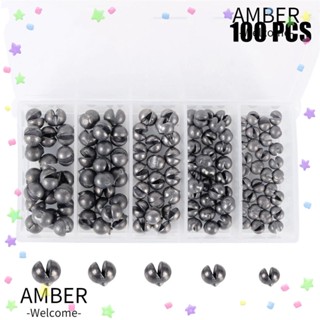 Amber ชุดคลิปตะกั่วตกปลา ทรงกลม 100 ชิ้น