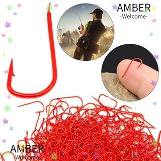 Amber 1000 ชิ้น ตะขอสเตนเลส ตกปลาทะเล ตะขอกีฬา ปลอกปลา