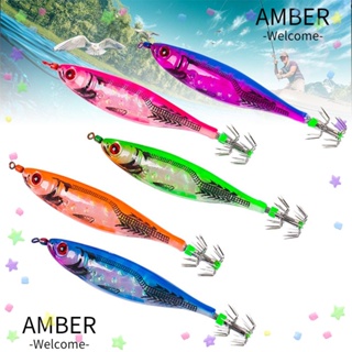 Amber เหยื่อตะขอตกปลาหมึก รูปกุ้ง เสมือนจริง ขนาด 10 ซม. 8.8 กรัม