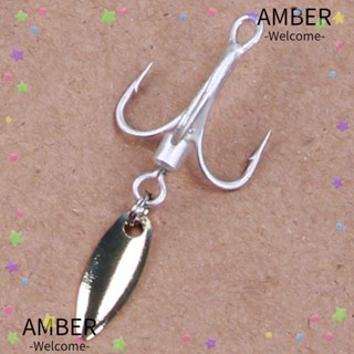 Amber ตะขอตกปลา เหล็กคาร์บอน พร้อมช้อน 8 ชิ้น