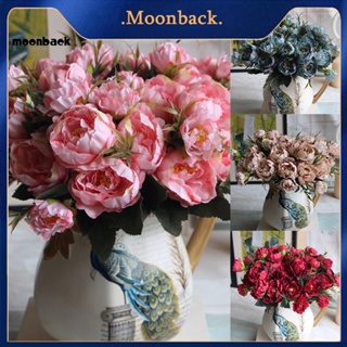 &lt;moonback&gt; ช่อดอกโบตั๋นประดิษฐ์ ผ้าไหม สําหรับตกแต่งบ้าน งานแต่งงาน เจ้าสาว