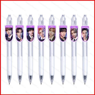 Ere1 Stray Kids Click ball pen ปากกาเจล ลายการ์ตูนน่ารัก Bang Chan Chang-Bin Felix Han IN Hyun-Jin Lee Know Seung-min