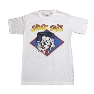 ไฟ! เสื้อยืดผ้าบ้างออกมุ้งๆ การ์ตูน stray วินเทจ 90’ Size “ M