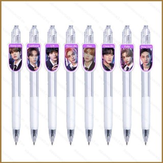 Sq3 Stray Kids Click ball pen ปากกาเจล ลายการ์ตูนน่ารัก Bang Chan Chang-Bin Felix Han IN Hyun-Jin Lee Know Seung-min