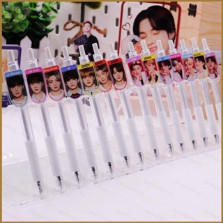 Sq3 BTS Click ball pen ปากกาเจล ลายการ์ตูนน่ารัก JiMin SUGA J-Hope Jin V Jung Kook RM