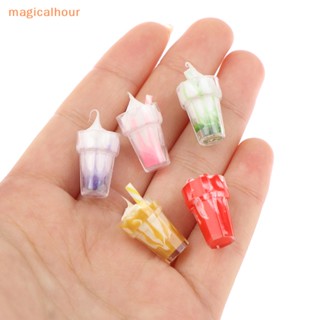 Magicalhour^^ แก้วไอศกรีม ชานม เครื่องดื่มจิ๋ว 1:12 สําหรับตกแต่งบ้านตุ๊กตา 5 ชิ้น