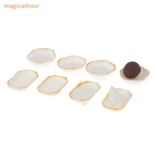 Magicalhour^^ ถาดอาหารจิ๋ว 1:12 สําหรับตกแต่งบ้านตุ๊กตา 4 ชิ้น