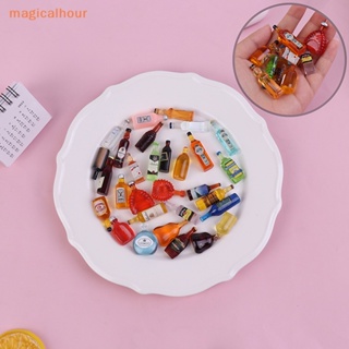 Magicalhour^^ ขวดไวน์เรซิ่นจําลอง ขนาดมินิ 1:12 สําหรับตกแต่งบ้านตุ๊กตา ของเล่นเด็ก 10 ชิ้น