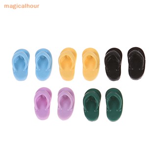 Magicalhour^^ รองเท้าแตะลําลอง ขนาดเล็ก สําหรับตกแต่งบ้านตุ๊กตา 1 คู่