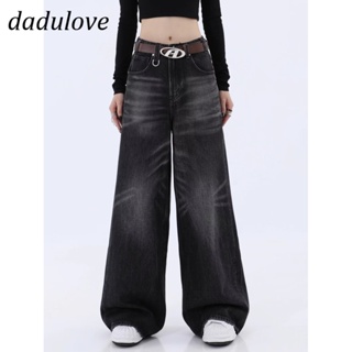 DaDulove💕 New American Ins High Street Retro Washed Jeans Niche High Waist Wide Leg Pants Large Size Trousers