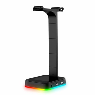 RGB Headphone Stand With 2 USB Ports Desk Gaming Headset Holder Hanger Rack