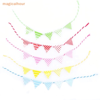 Magicalhour^^ ธงสามเหลี่ยมจิ๋ว สําหรับตกแต่งบ้านตุ๊กตา 1:12 1 ชุด