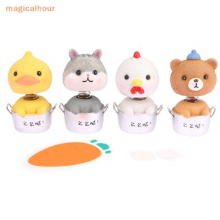 Magicalhour^^ พรมปูพื้น ลายการ์ตูนแมว ไก่ หมี เป็ด 1:12 สําหรับตกแต่งบ้านตุ๊กตา