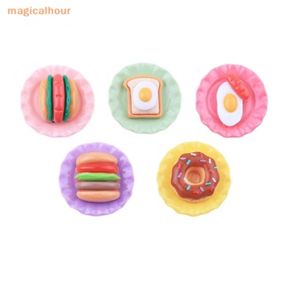 Magicalhour^^ โมเดลอาหารเช้า ไข่ ขนมปังจําลอง ขนาดเล็ก สําหรับตกแต่งบ้านตุ๊กตา 2 ชิ้น