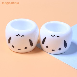 Magicalhour^^ จานชาม ช้อนส้อม ทรงกลม ขนาดเล็ก ลายการ์ตูน สําหรับบ้านตุ๊กตา 2 ชิ้น