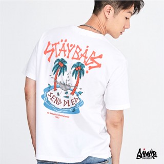 ไฟ! Just Say Bad ® เสื้อยืด รุ่น Island สีขาว ( ลิขสิทธิ์แท้ ) แขนสั้น เสื้อยืดชาย หญิง  M L XL 2XL / TS