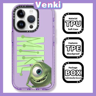 Venki - เข้ากันได้สำหรับ เคสไอโฟน เคสไอโฟน11 เคส iphone 11 เคสโทรศัพท์เคสนิ่มเคสใสหนากันกระแทกป้องกันกล้องขอบสีม่วงสีเขียวมอนสเตอร์ตาเดียวเข้ากันได้กับ iPhone 13 12 11 Pro Max XR XS 7 8 Plus