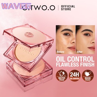 เวฟ O.two.o Face Powder Oil Control Long Lasting 24h Locking Makeup Face Powder Foundation Matte With Powder Puff