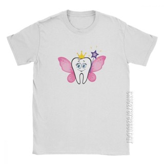 ไฟ! เสื้อยืดคอกลม ผ้าฝ้าย ลายฟันนางฟ้าน่ารัก สไตล์วินเทจ สําหรับผู้ชาย