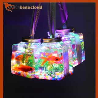 Widebeaucloud Light Emitg Fish Aquarium Fish Bottled Micro Landscape Light Emitg Fish วัสดุครบชุด