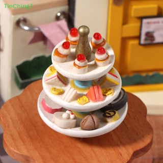 [TinChingT] ถาดวางขนมหวานจิ๋ว สามชั้น 1:12 สําหรับตกแต่งบ้านตุ๊กตา [ใหม่]