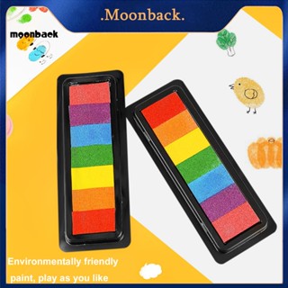 &lt;moonback&gt; แผ่นหมึก ทรงสี่เหลี่ยมผืนผ้า ขนาดพกพา 7 สี สําหรับเด็ก