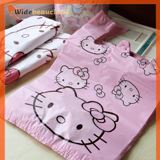 Widebeaucloud Kawaii Sanrioed Hello kitty Cinnamoroll ถุงขยะพลาสติกหนา แบบพกพา คุณภาพสูง สําหรับเด็กผู้หญิง