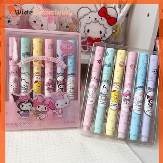 SANRIO Widebeaucloud ปากกาสี อเนกประสงค์ 6 กล่อง สําหรับเด็กผู้หญิง